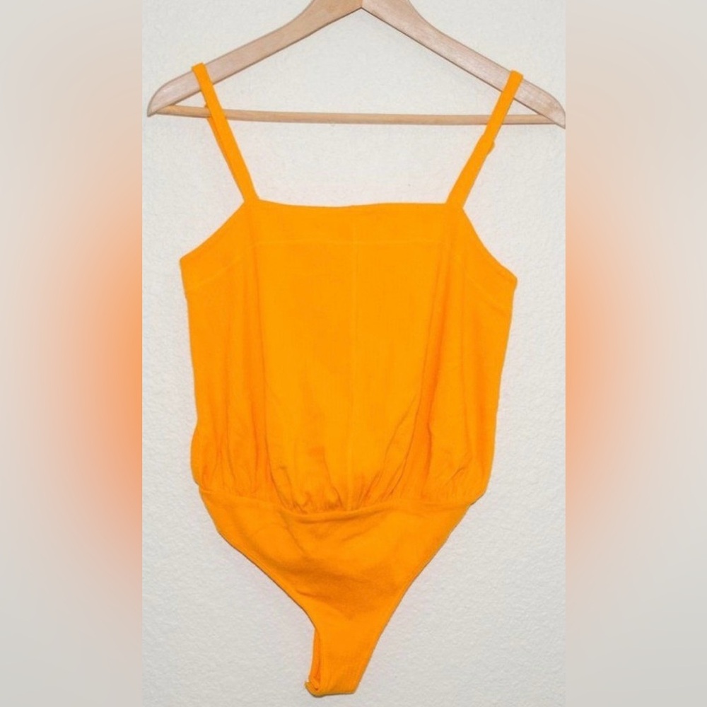 Intimately Free‎ People NWT Vibrant Ribbed Orange Bodysuit
